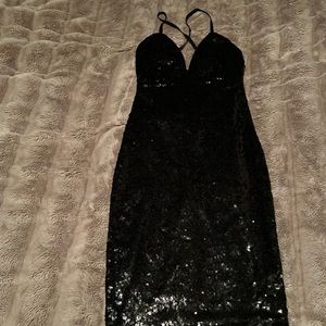 Black sequins dress